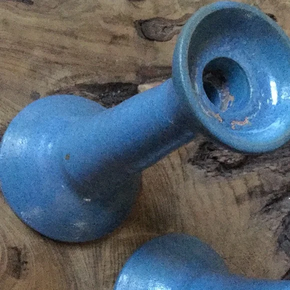 Vintage pottery candle holders primitive rustic farmhouse shabby chic cowgirl - Picture 7 of 9